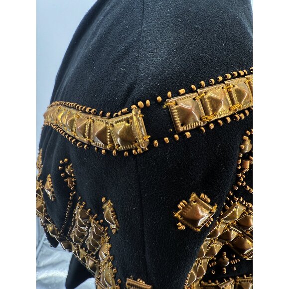 Vintage Collection Western Wear Black Embellished Gold Jacket Sz M - Picture 5 of 8